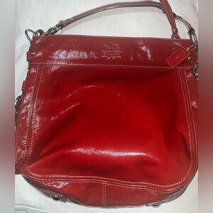 Coach Red Patent Leather Shoulder Bag